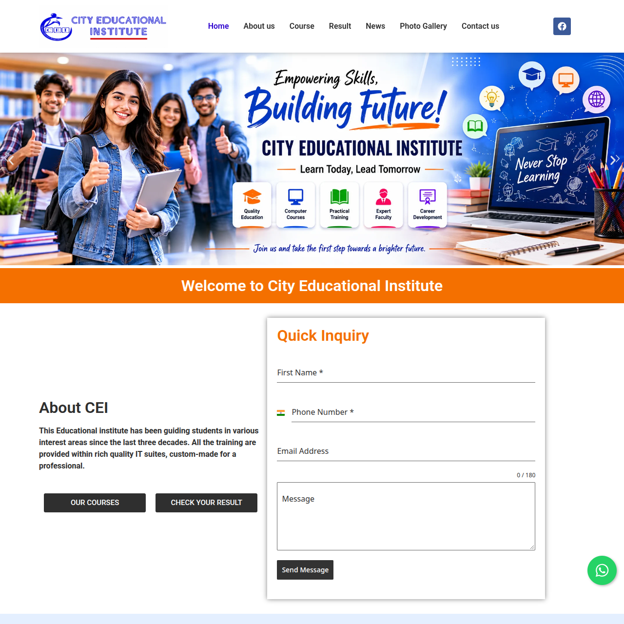 CCI Educations Institute Website Preview