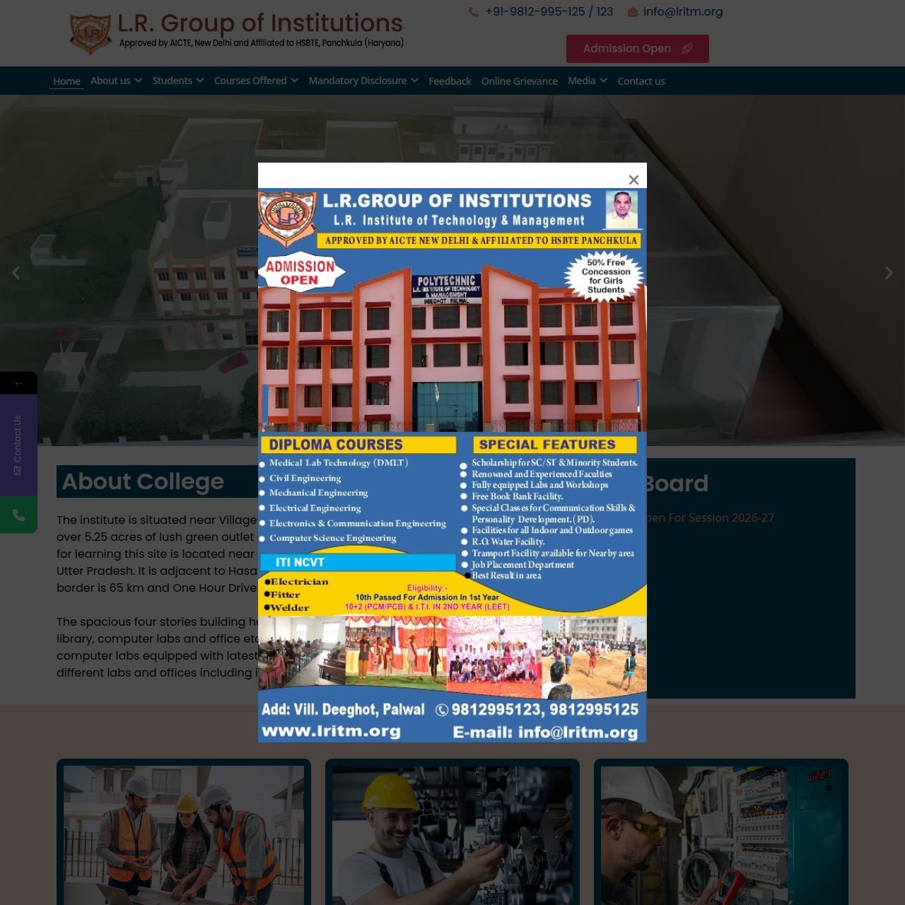 LR Institute of Technology & Management Website Preview