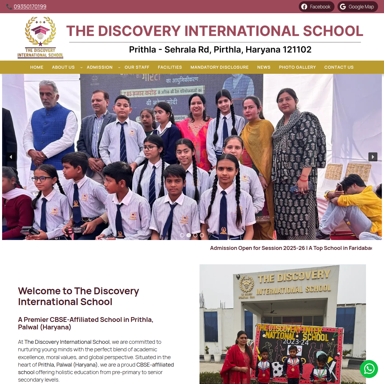The Discovery International School Website Preview