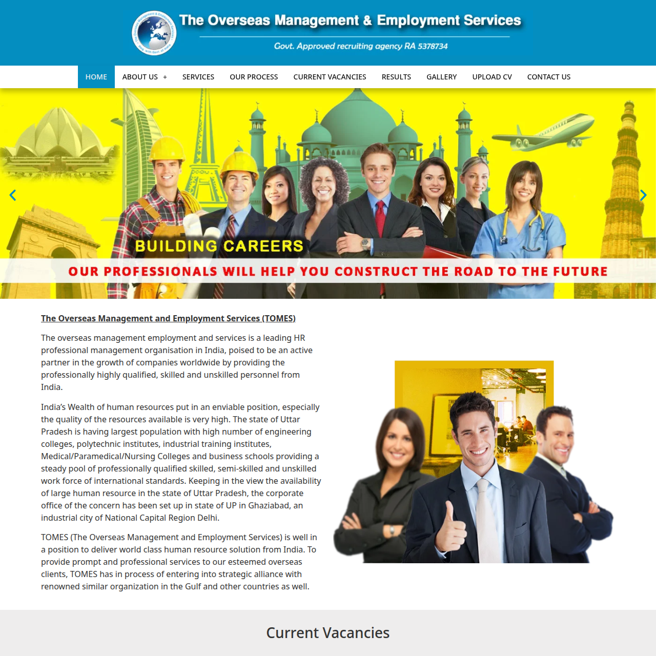 TOMES India Website Preview