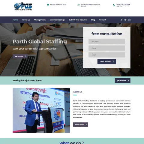 Parth Global Staffing Website Noida